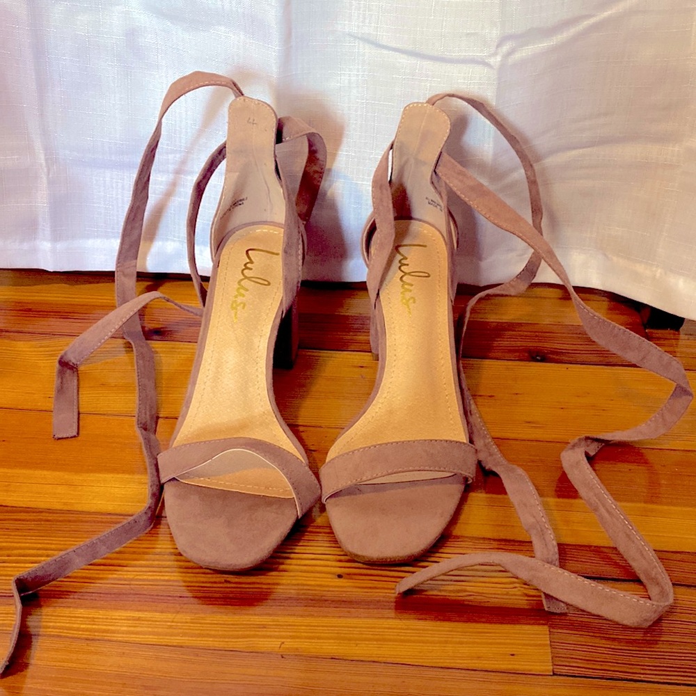 Lulus lace up block heels